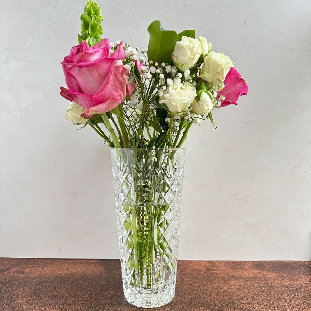 Waterford Crystal Vase "Clare" Diamond Cut Glass Vase Made in Ireland - Picture 9 of 10